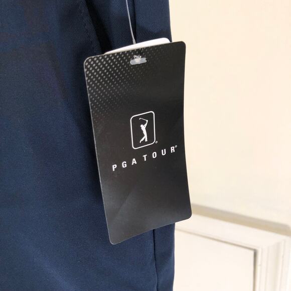 PGA Tour NWT Men's Black Iris Performance Stretch Golf Shorts Blue Size 32 - Picture 2 of 9